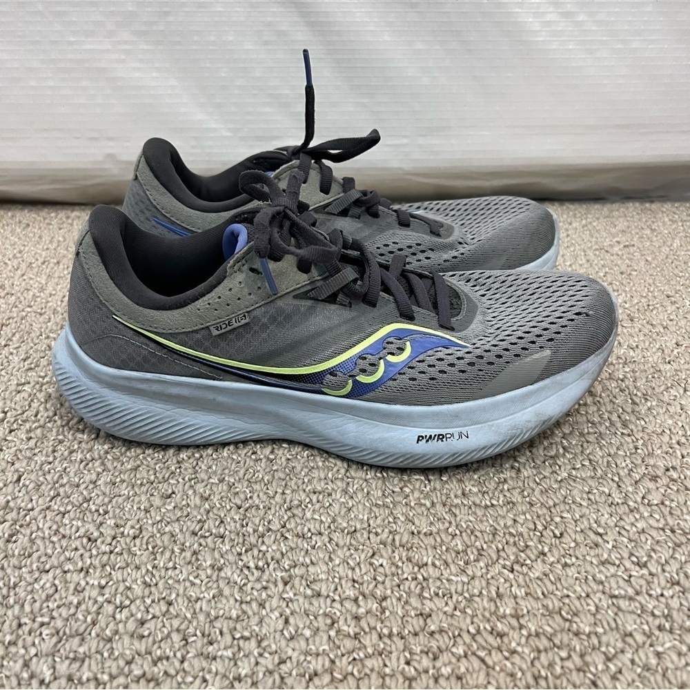 Saucony Women's S10831-15 Ride 16 Running Sneaker Shoes Fossil/Pool Size 8.5,